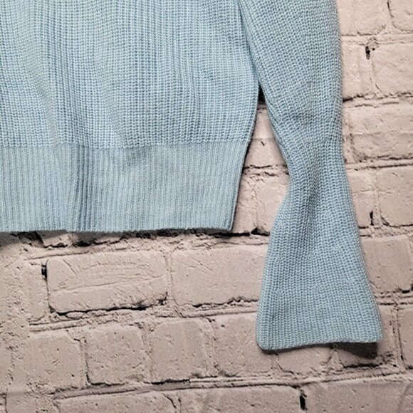 Joie Soleine Sweater Ice Blue Knitted 100% Wool Trumpet Balloon Sleeve Size XS - Picture 6 of 12
